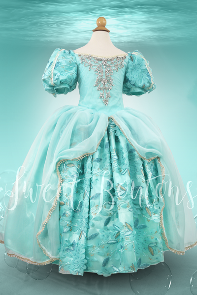 Ariella Sea Princess Green Couture Gown
