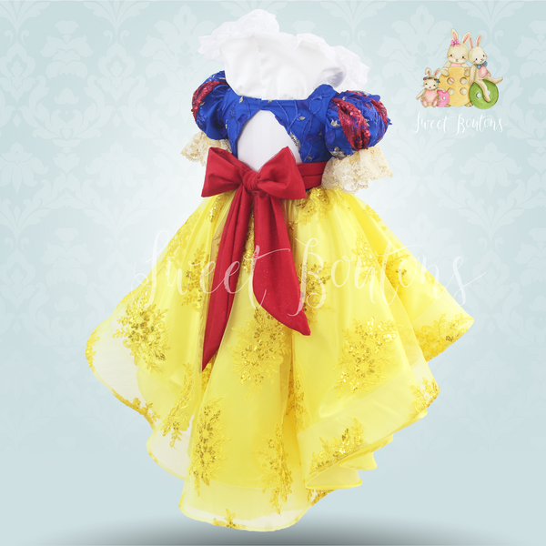 RTS High/Low Snow White Lace dress Size 4T