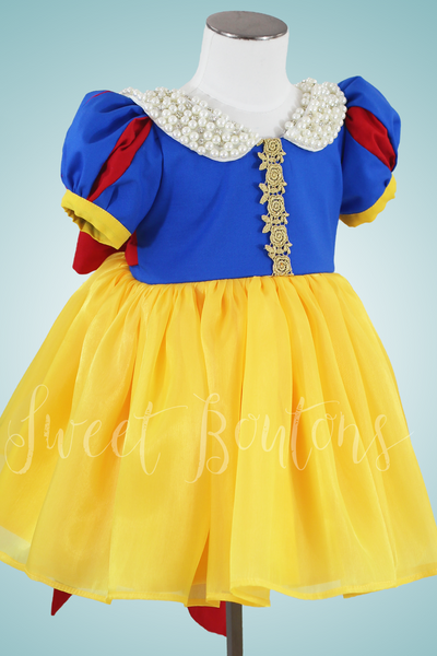 Snow White Knee length cotton and organza princess dress