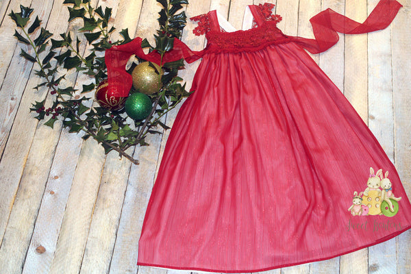 Red Maxi Holiday Dress Size 6y