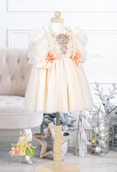 Sparkly Ivory/Rose Princess Dress