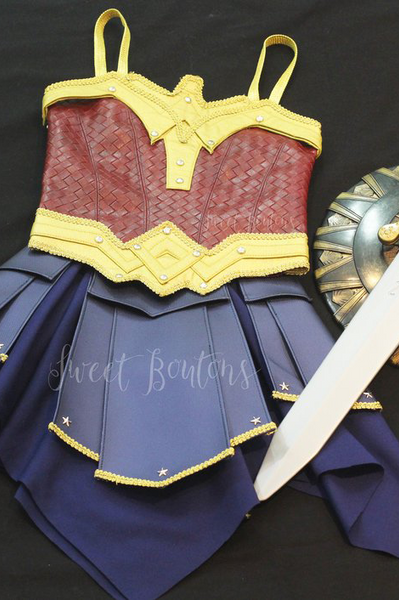 Melly -- Wonder Woman Inspired Corset Top and Skirt