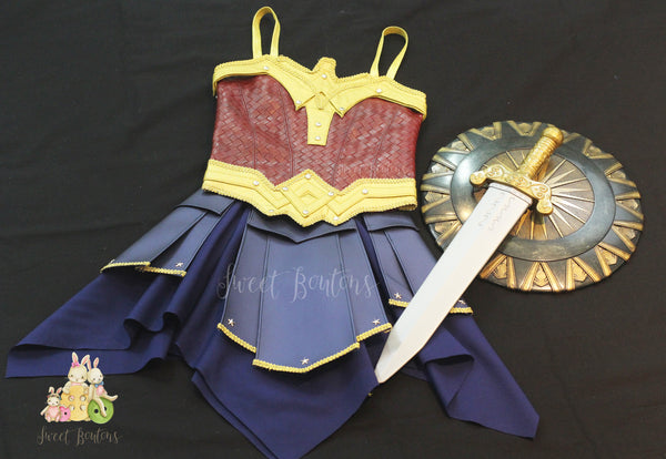 Melly -- Wonder Woman Inspired Corset Top and Skirt